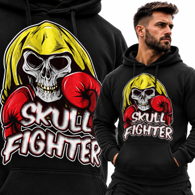 BLUZA Z KAPTUREM SPORTY WALKI  SKULL FIGHTER